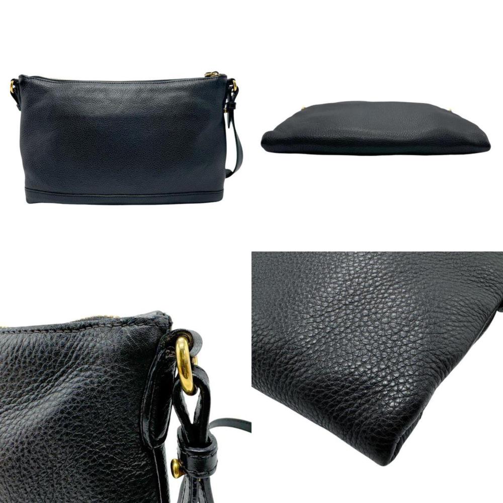 Black Leather Prada Shoulder Bag