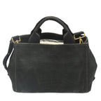 Black Leather Prada Handbag