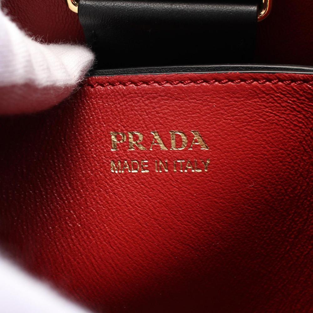 Black Leather Prada Handbag