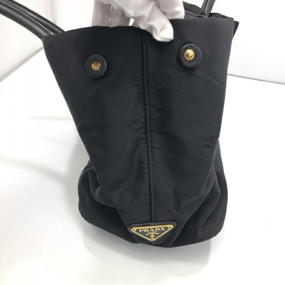 Black Leather Prada Tessuto