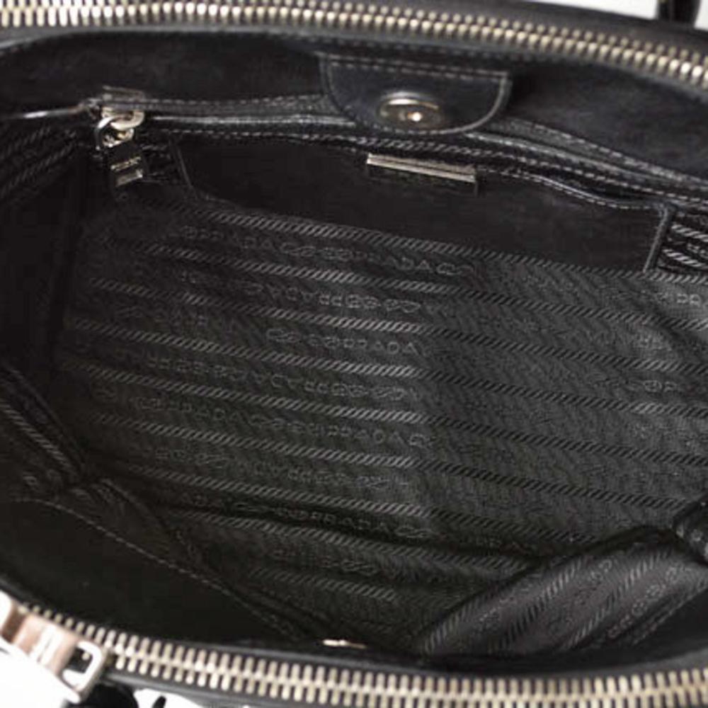 Black Leather Prada Shoulder Bag