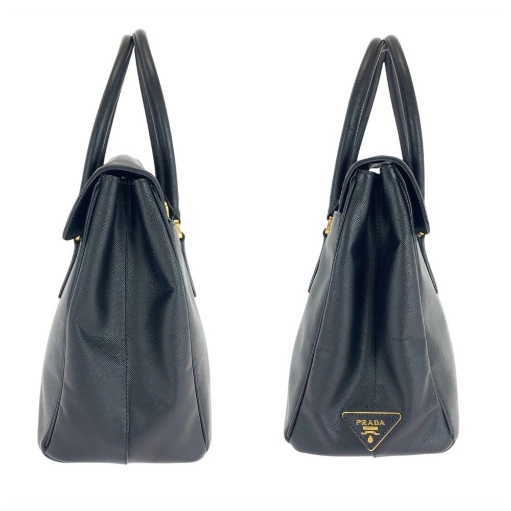 Black Leather Prada Handbag