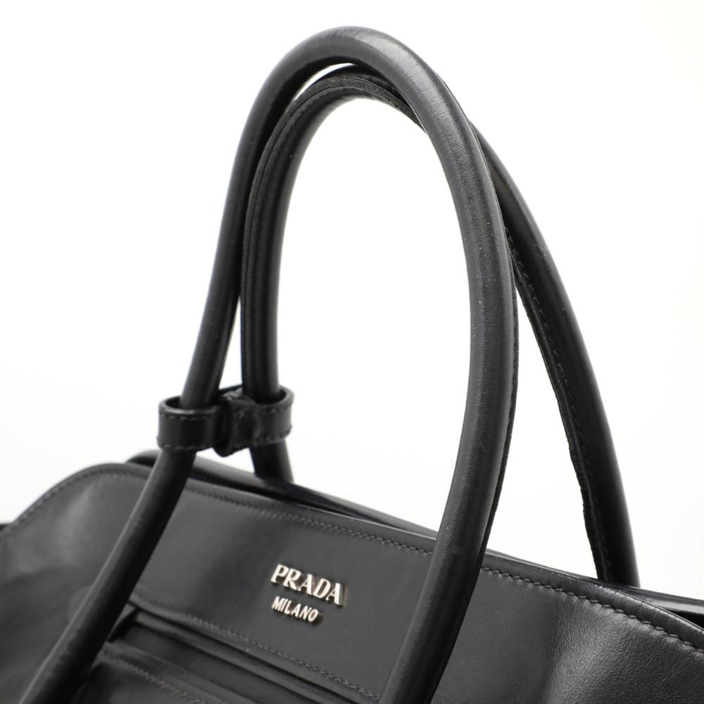 Black Leather Prada Handbag