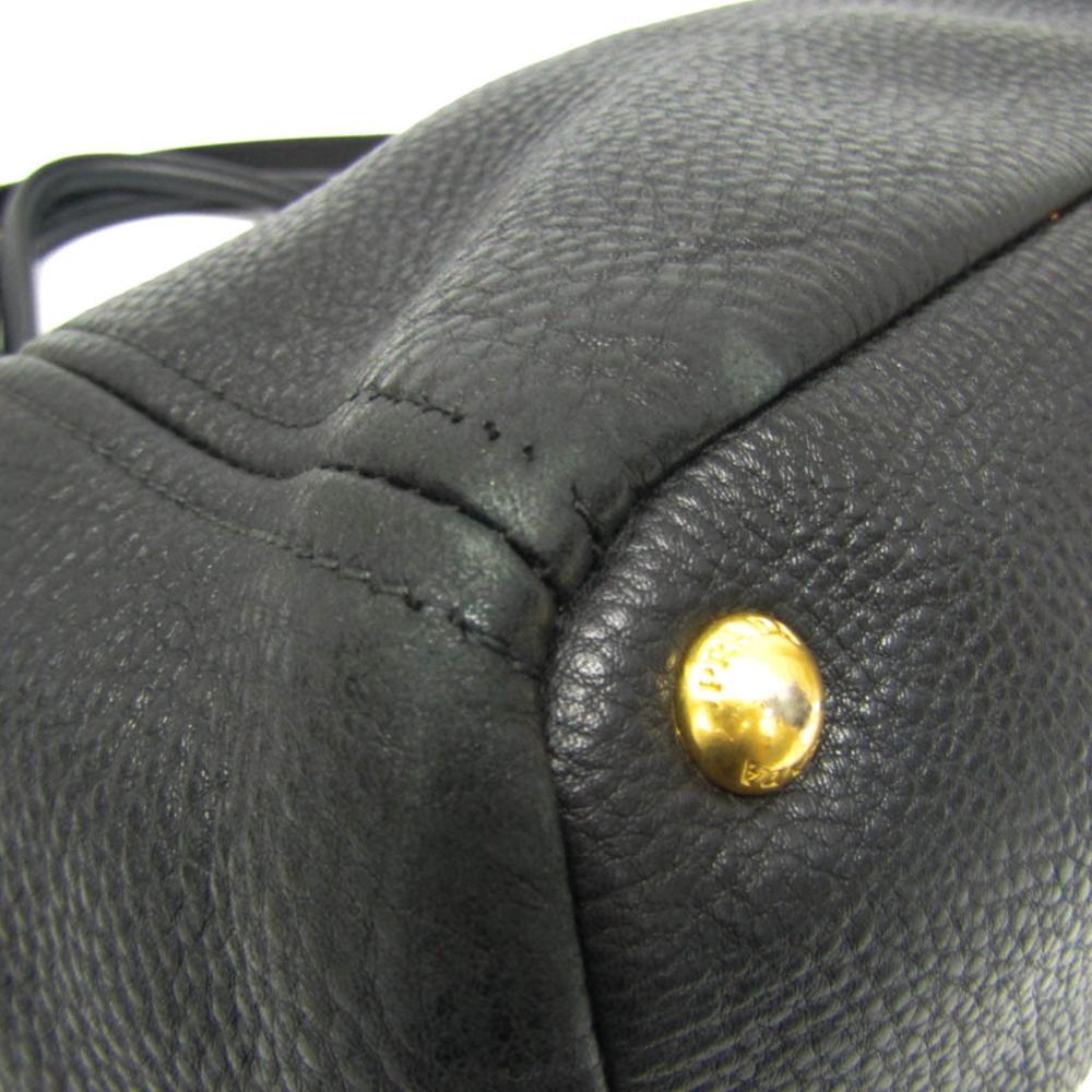 Black Leather Prada Handbag
