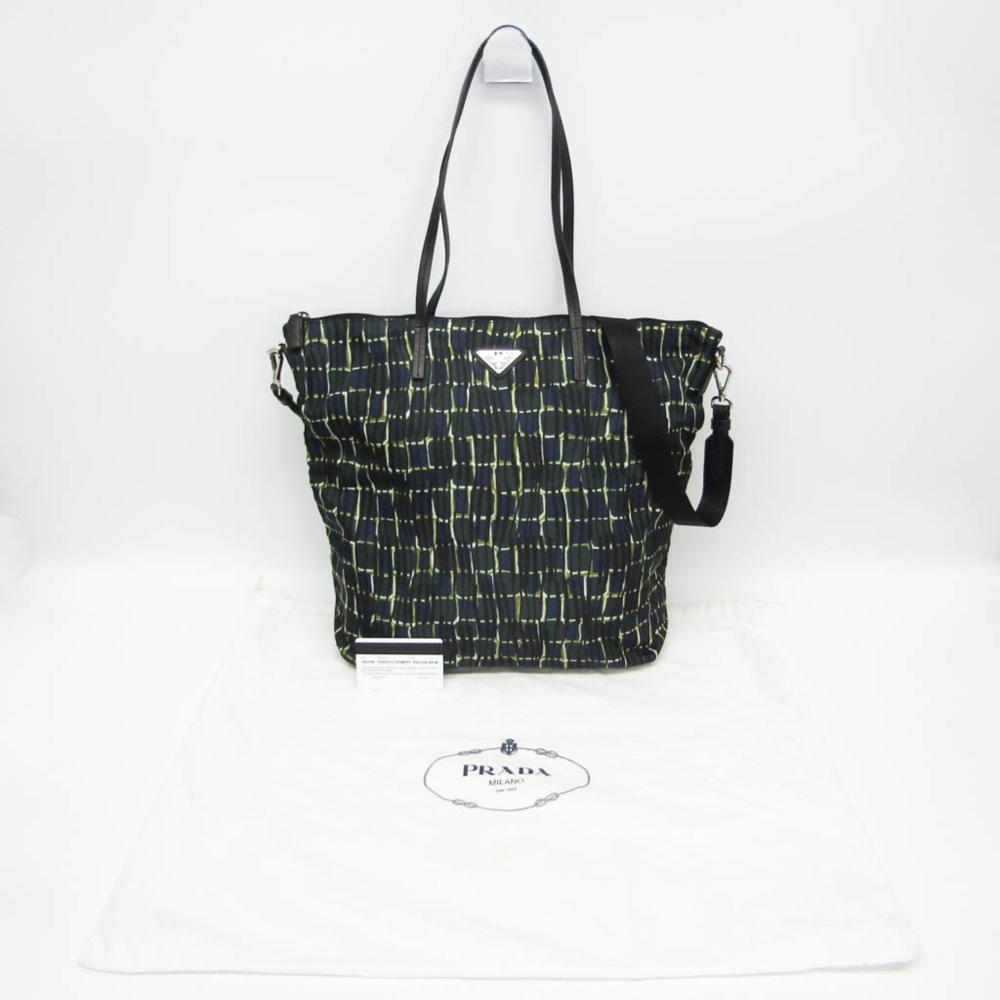 Black Leather Prada Tessuto