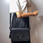 Black Leather Prada Shoulder Bag