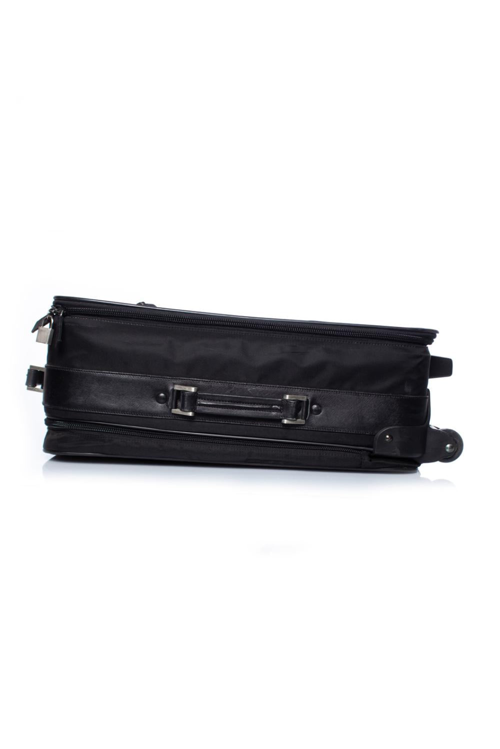 Black Leather Prada Travel Bag