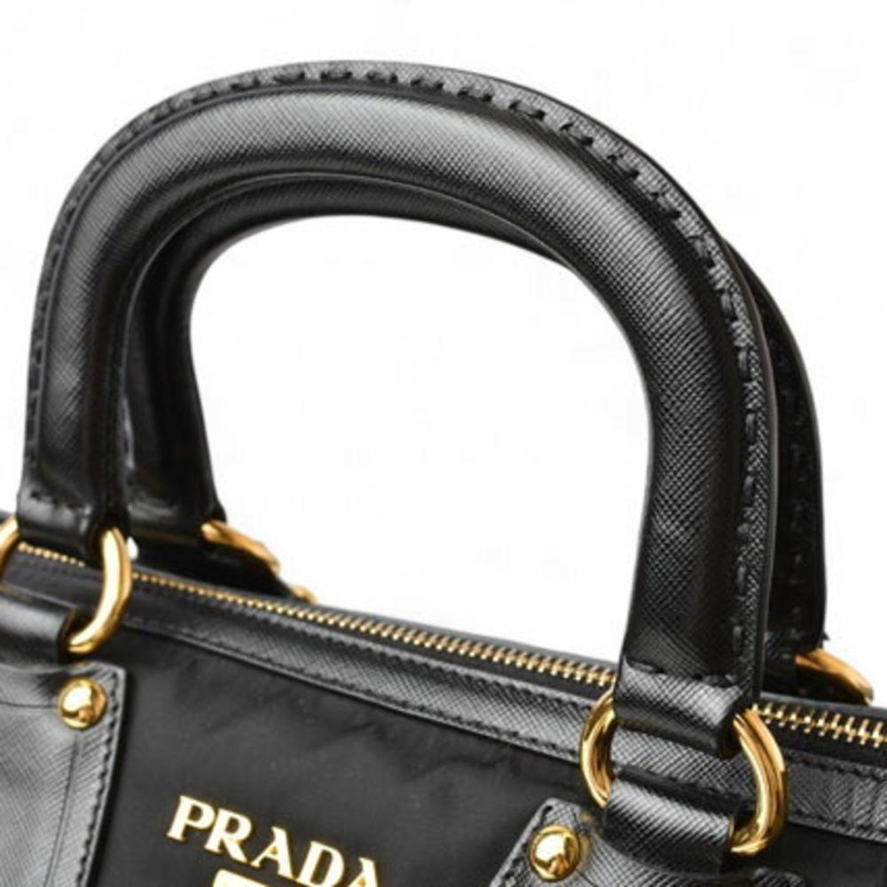 Black Leather Prada Tessuto