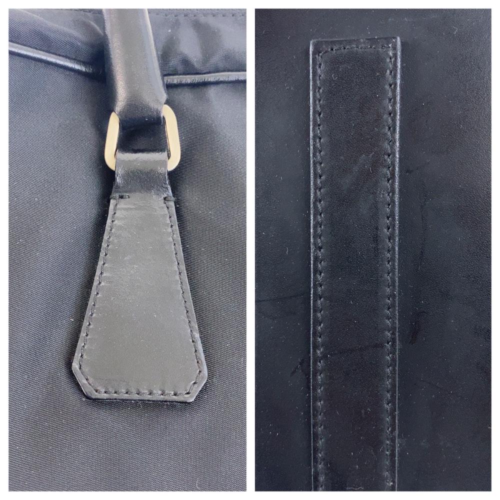 Black Leather Prada Tessuto