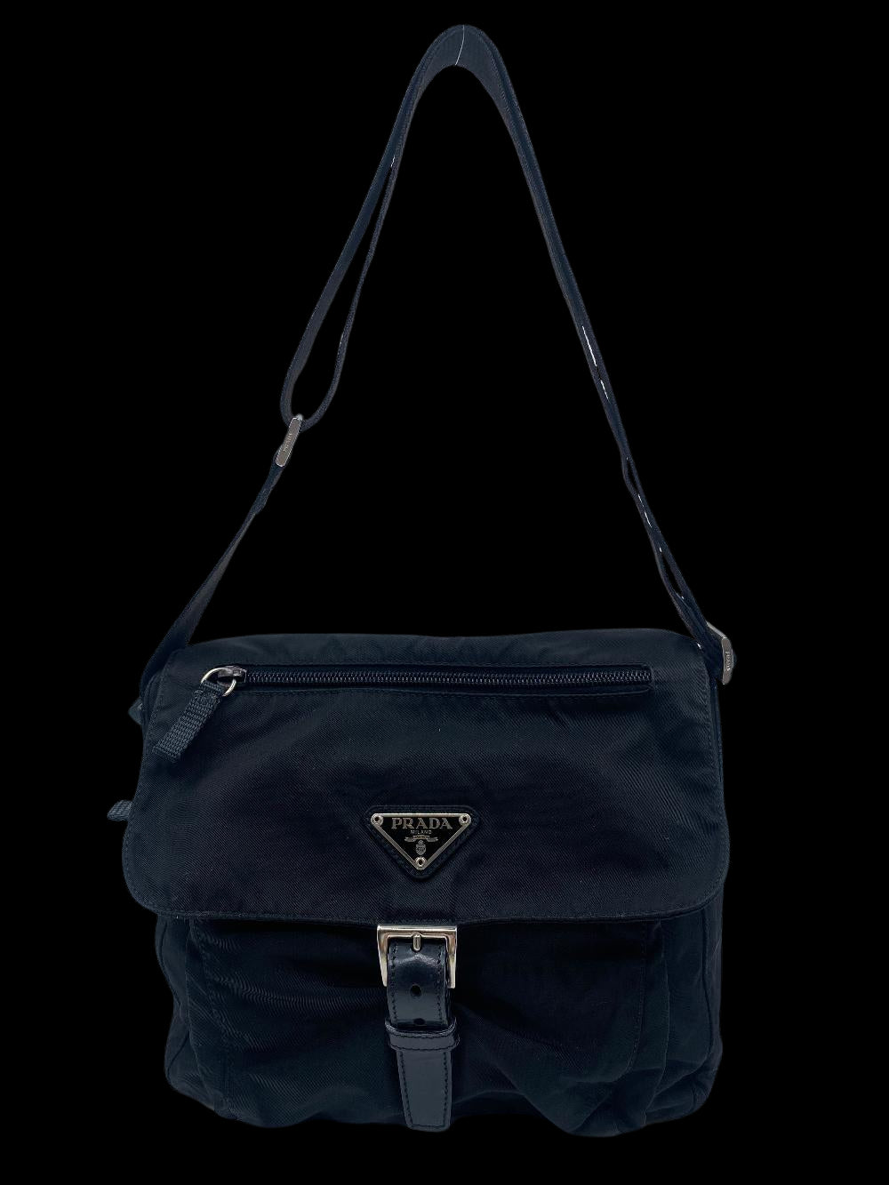 Black Nylon Prada Messenger Bag