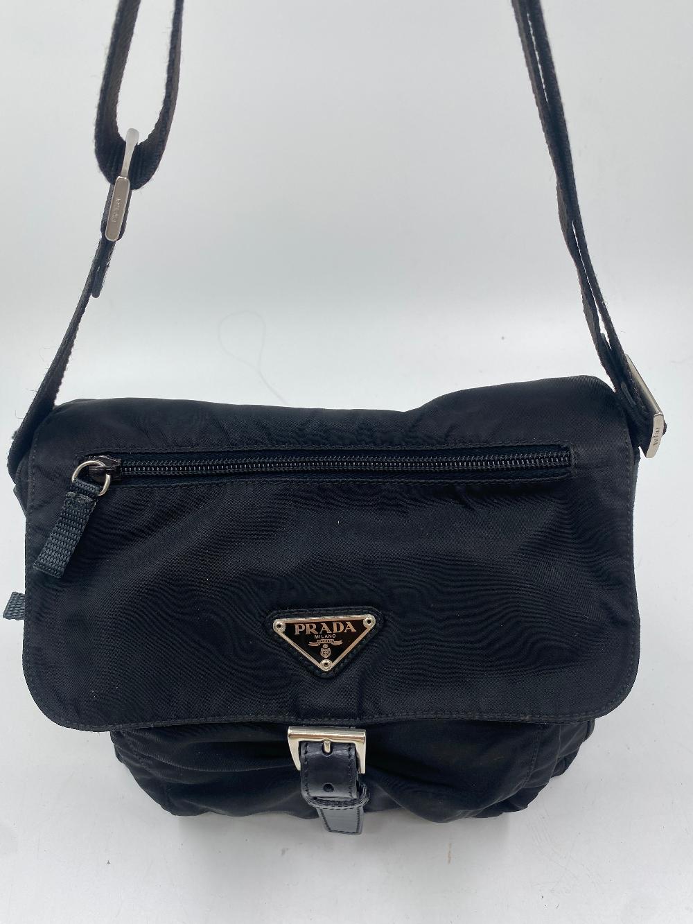 Black Nylon Prada Messenger Bag