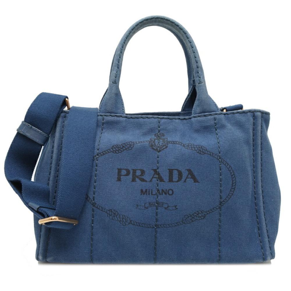 Blue Canvas Prada Canapa Tote