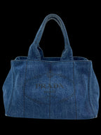 Blue Canvas Prada Canapa Tote