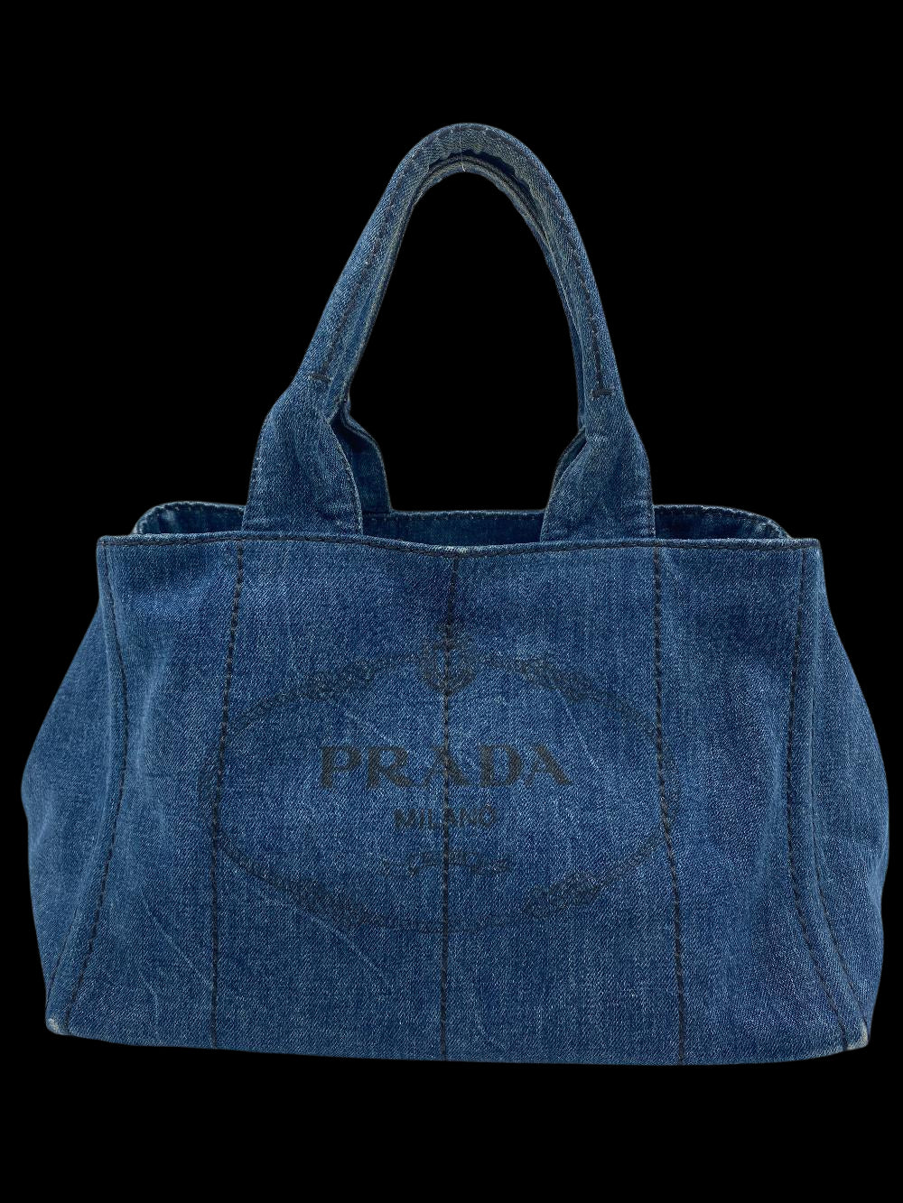 Blue Canvas Prada Canapa Tote