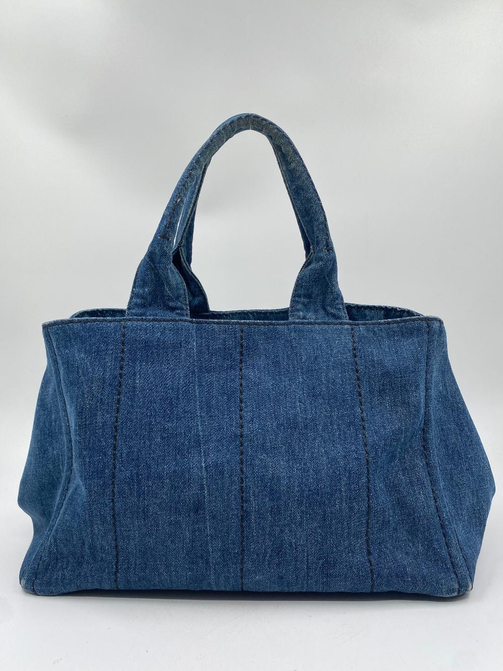 Blue Canvas Prada Canapa Tote