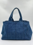 Blue Canvas Prada Canapa Tote