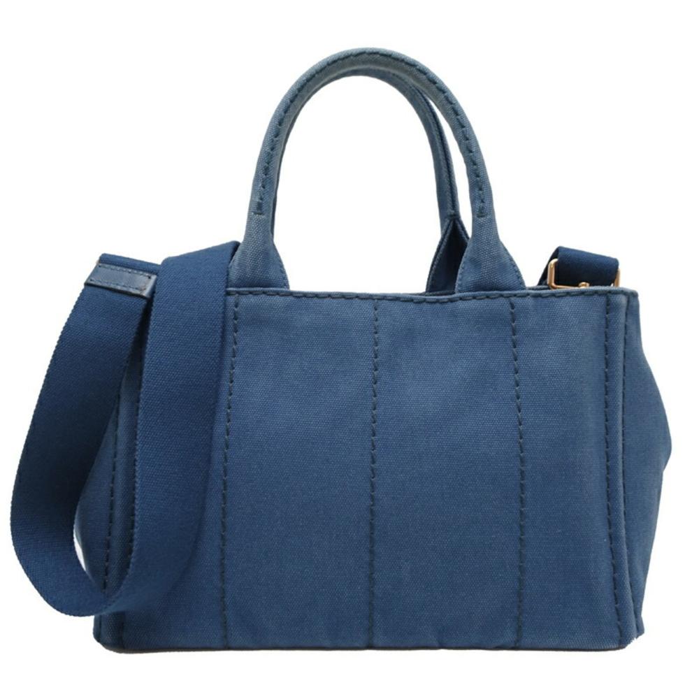 Blue Canvas Prada Canapa Tote