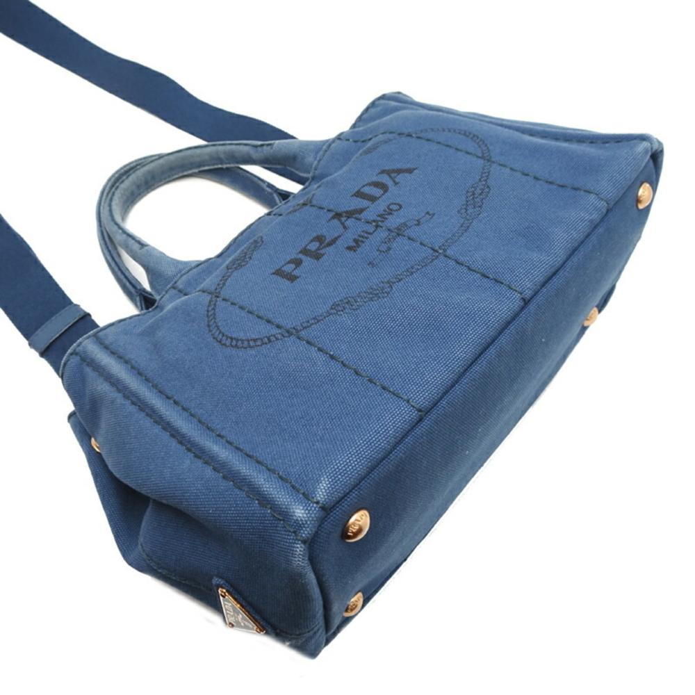 Blue Canvas Prada Canapa Tote
