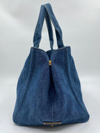 Blue Canvas Prada Canapa Tote