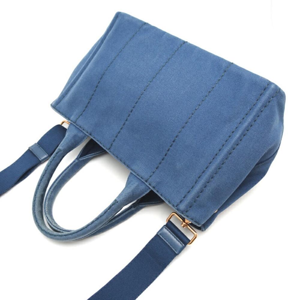 Blue Canvas Prada Canapa Tote