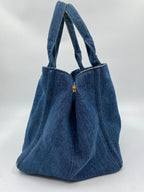 Blue Canvas Prada Canapa Tote