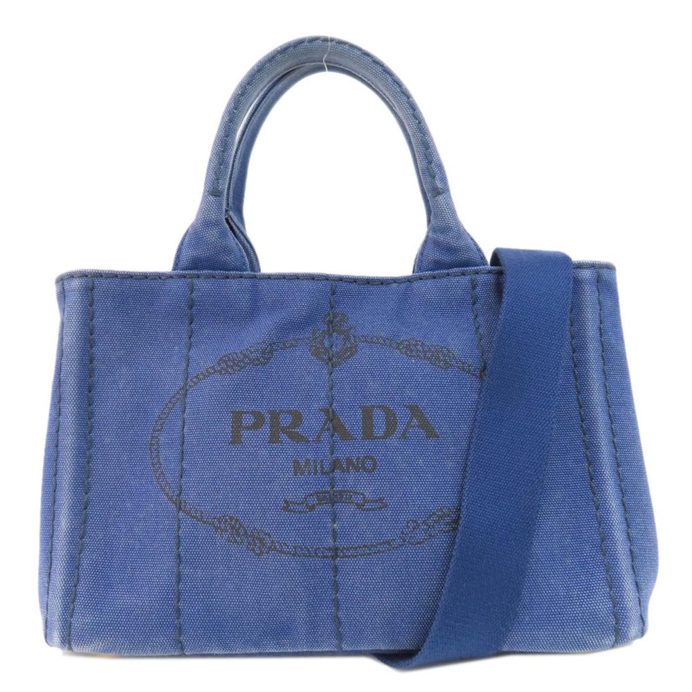 Blue Canvas Prada Handbag