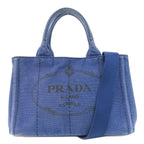 Blue Canvas Prada Handbag