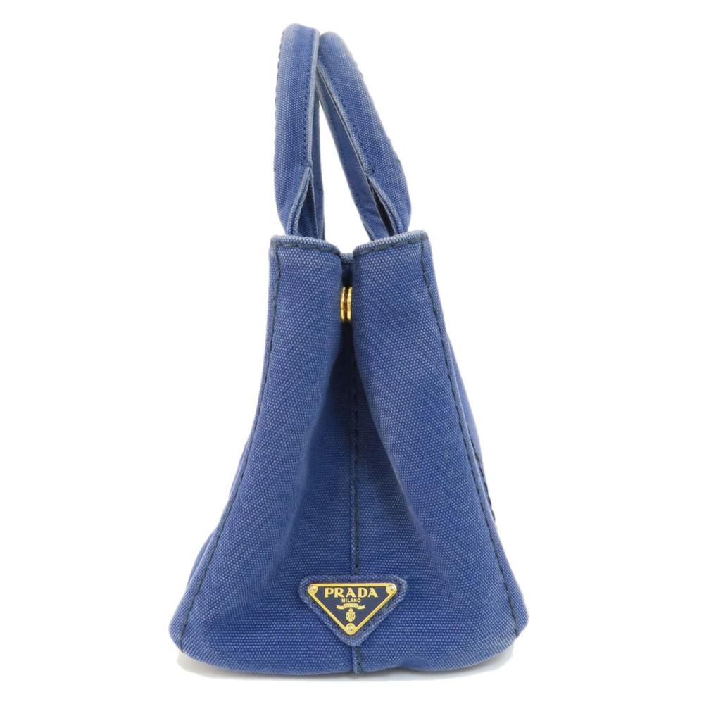 Blue Canvas Prada Handbag