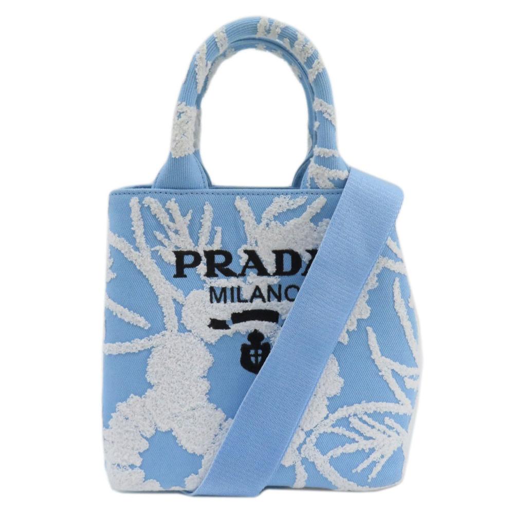 Blue Canvas Prada Tote
