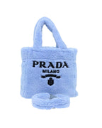 Blue Cotton Prada Handbag