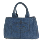 Blue Denim Prada Canapa Tote