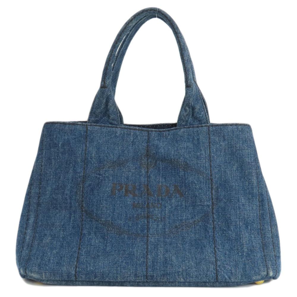 Blue Fabric Prada Canapa Tote