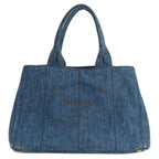 Blue Fabric Prada Canapa Tote