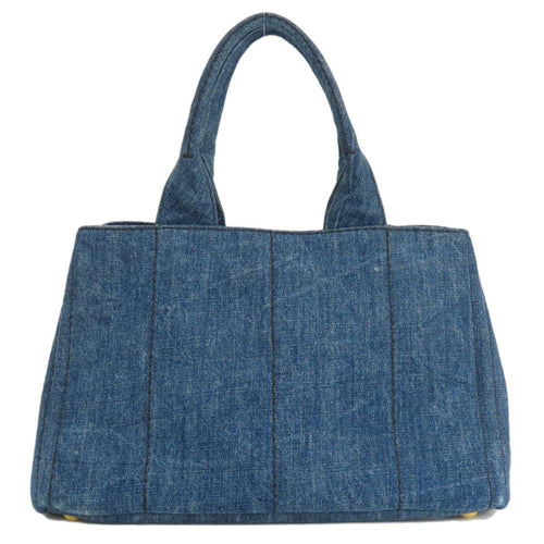 Blue Fabric Prada Canapa Tote
