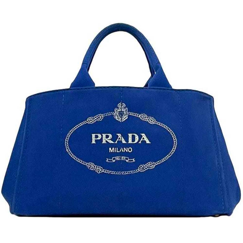 Blue Fabric Prada Canapa Tote