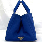 Blue Fabric Prada Canapa Tote