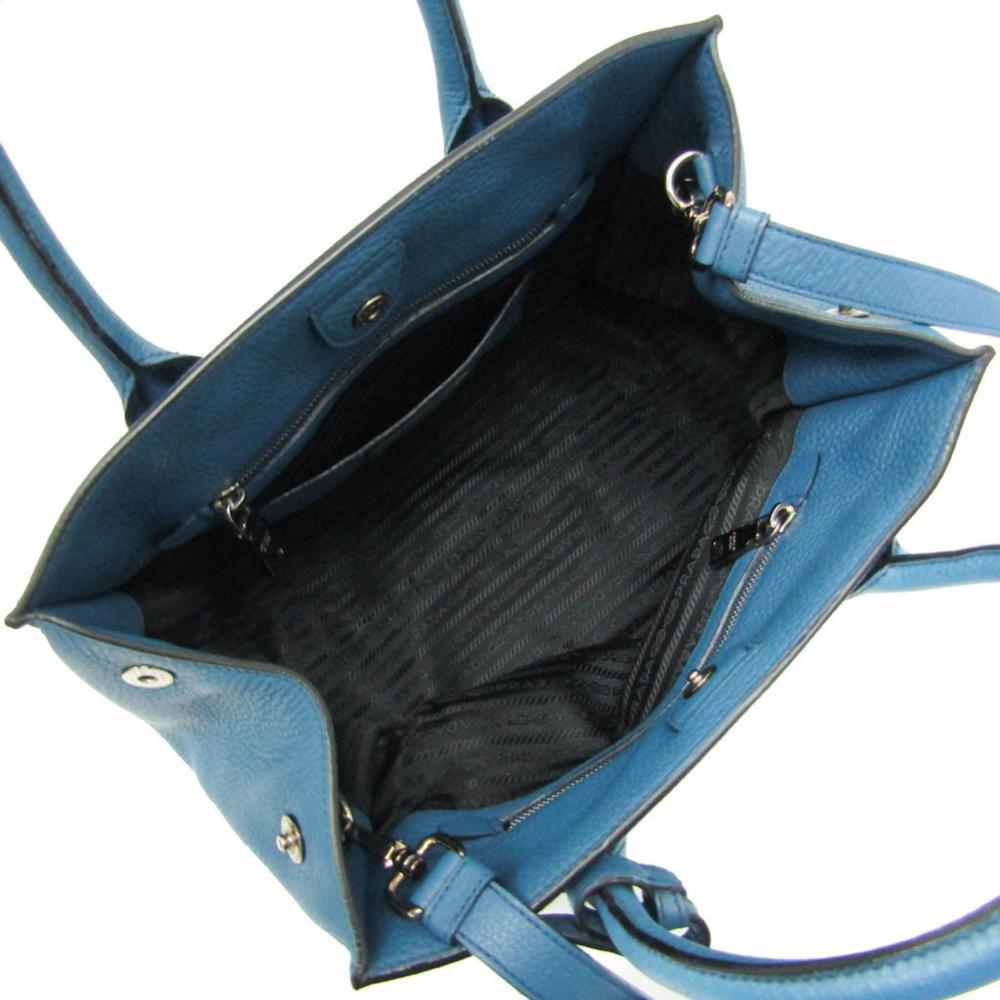Blue Fabric Prada Handbag