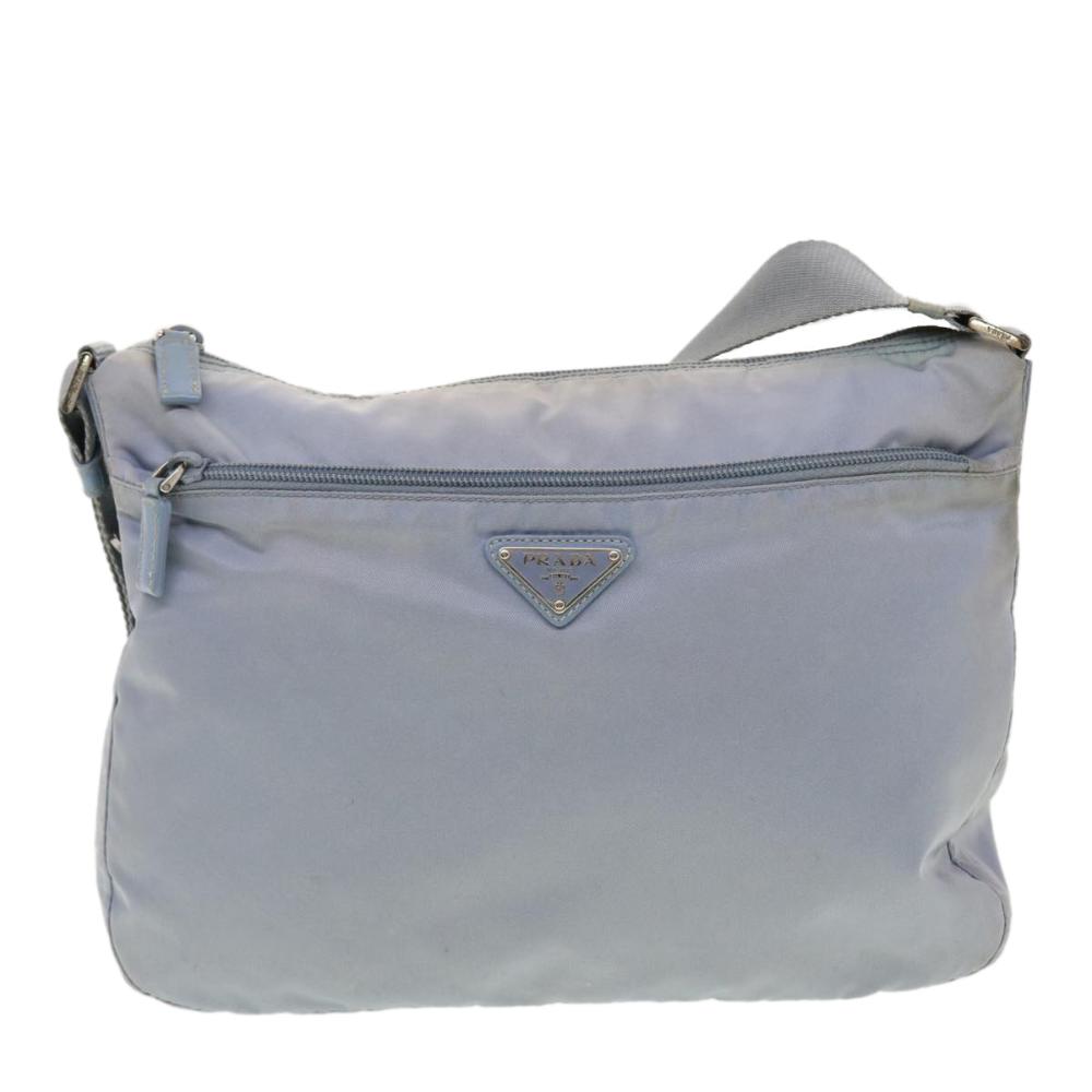 Blue Fabric Prada Shoulder Bag
