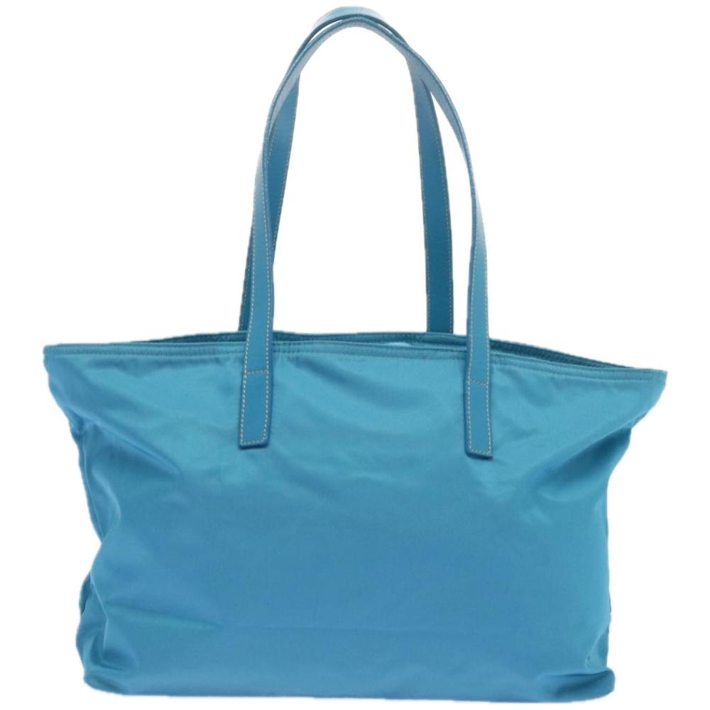 Blue Fabric Prada Tote