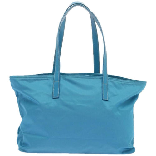 Blue Fabric Prada Tote