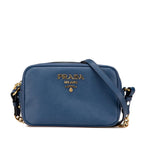 Blue Leather Prada Crossbody Bag