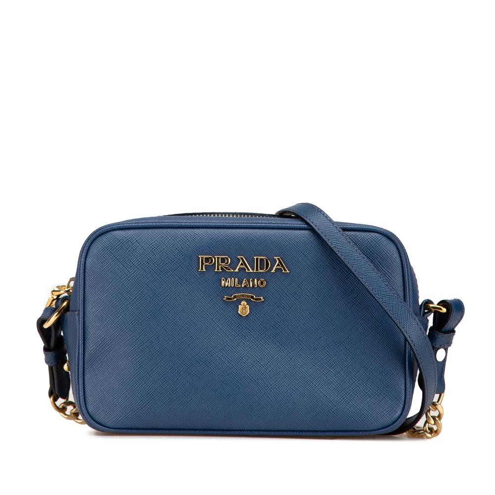 Blue Leather Prada Crossbody Bag