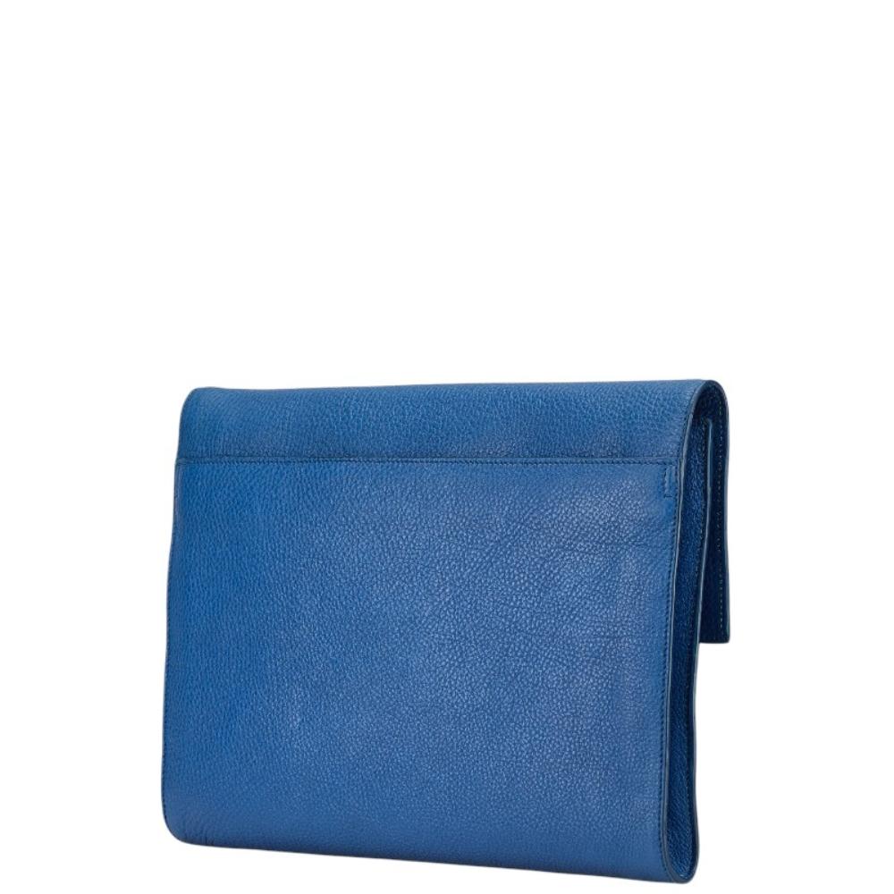Blue Leather Prada Clutch