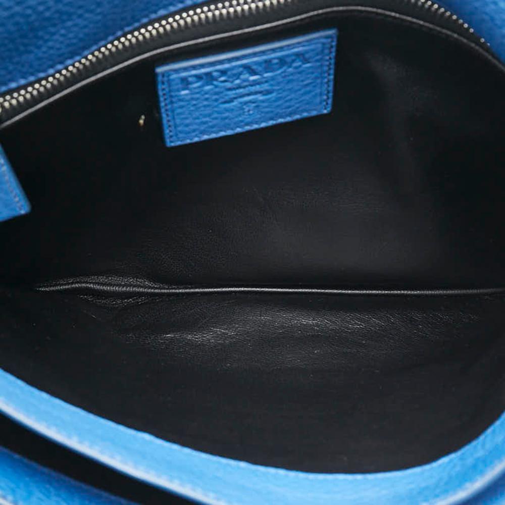 Blue Leather Prada Clutch