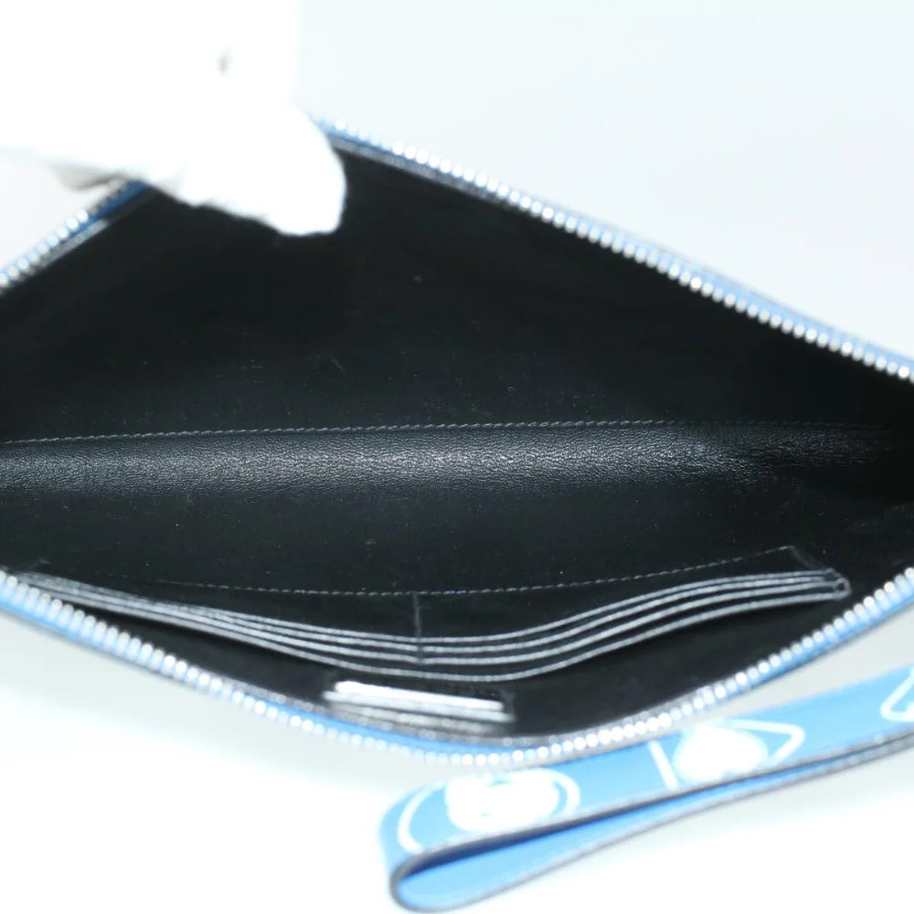 Blue Leather Prada Clutch