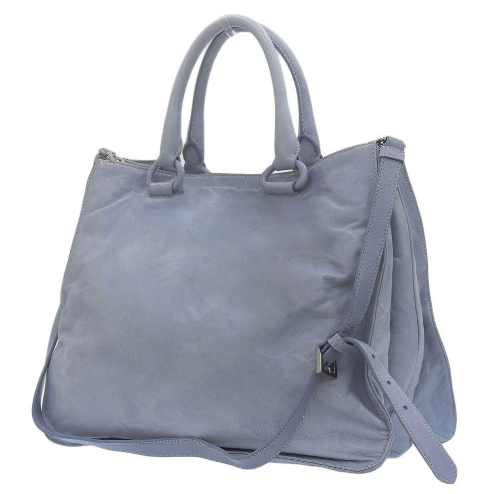 Blue Leather Prada Handbag