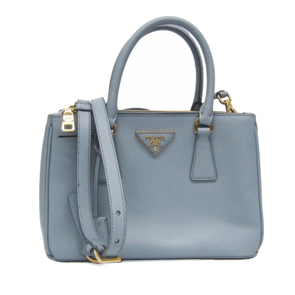 Blue Leather Prada Handbag