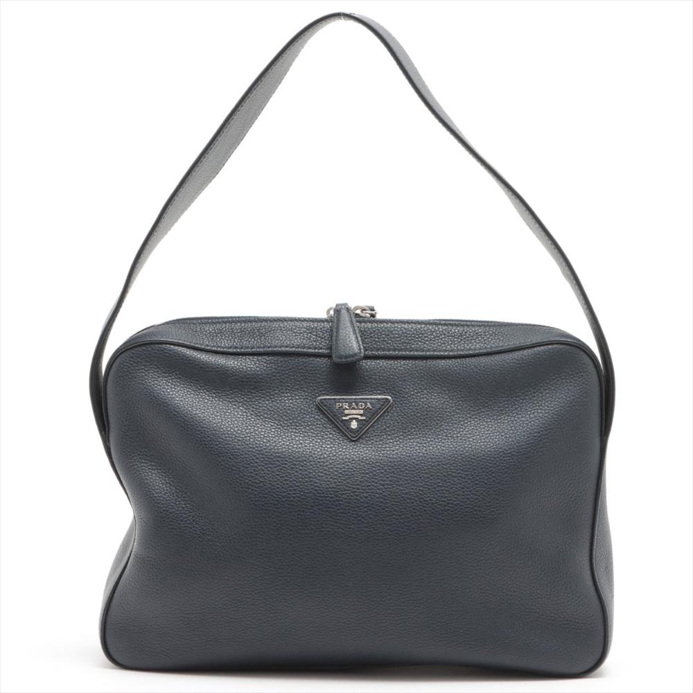 Blue Leather Prada Handbag