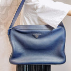 Blue Leather Prada Handbag