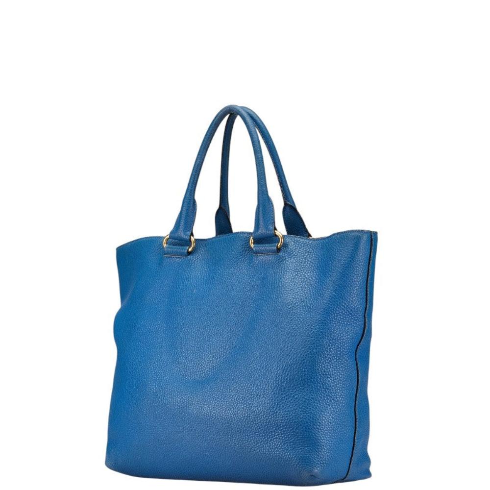 Blue Leather Prada Handbag